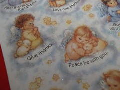 Vtg. Hallmark Mary Hamilton Angel children~Inspirational sayings~2 full sheets