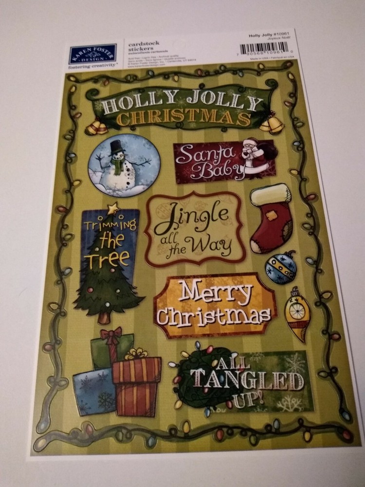 Crafts KF Stickers Holly Jolly Christmas Lights All Tangled Up Ornaments Tree