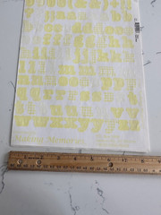 Making Memories Large Pattern PastelYellow Upper/Lower Case ABC/123 Scrapbooking
