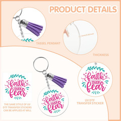 Acrylic Keychain Blanks, Inspirational UV DTF Transfer Stickers, Clear Acrylic B