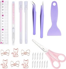 Scrapbooking Tools, Scrapbook Supplies with Sticker Tweezers, Glue Pen for Cr…