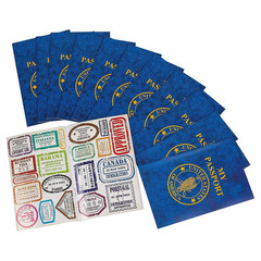 Passport Sticker Book for Boys and Girls 6In – 12 Pack Pad of Famous Places Moti