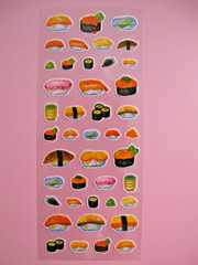 Stickii Club – 4 sticker sheets – Cute pack – Food/Sushi/Bento
