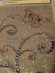 Recollections PINK PURPLE RED CLEAR CRYSTALS & BUTTERFLIES SWIRL STICKERS 3 PCS