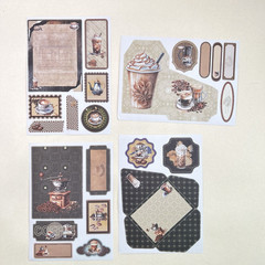 Coffee Stickers 10 Sheets Junk Journal Collage Scrapbooking
