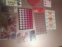 Huge Lot Of Scrapbooking Stickers And Embellishments! Valentines, Love, Hearts.