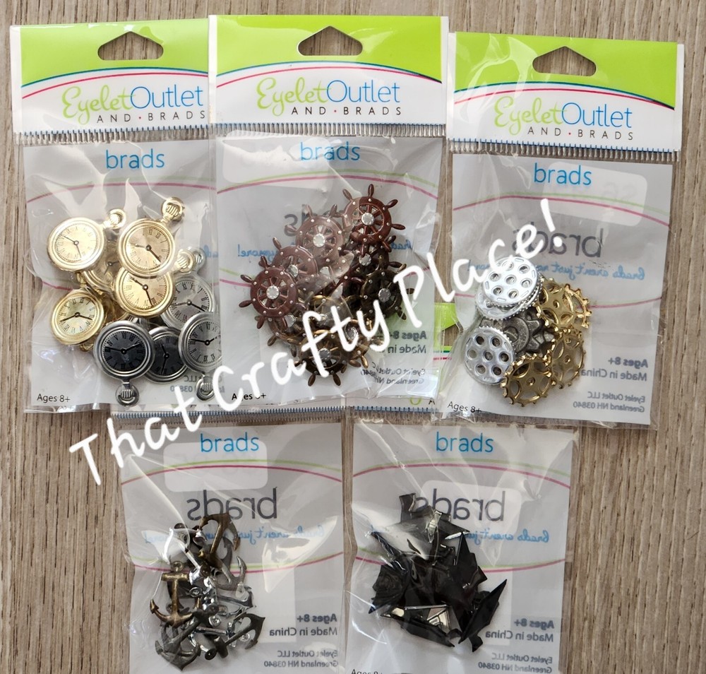Eyelet Outlet & Brads DECORATIVE BRADS (Choose from 9 Designs) Paper Fasteners