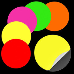 30Pcs 8 Inch Neon Colored round Stickers Glow in the Dark Self-Adhesive VBS Deca