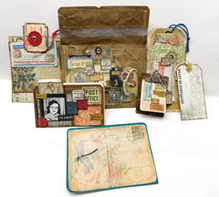 Junk Journal Add-Ons Handmade Tags Card Envelope File Clipboard Ephemera Set 1