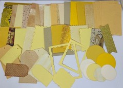 50 Pc Yellow Cream Scrap Paper Pattern Textured Shapes Junk Journal Paper Craft