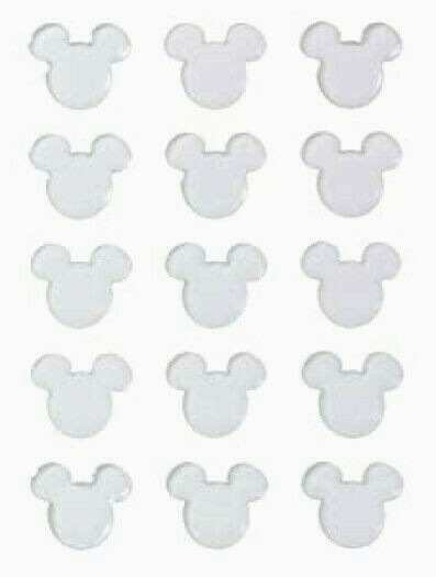 Disney MICKEY MOUSE Ears Clear Epoxy Disneyland World Stickers Scrapbook Crafts