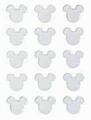 Disney MICKEY MOUSE Ears Clear Epoxy Disneyland World Stickers Scrapbook Crafts