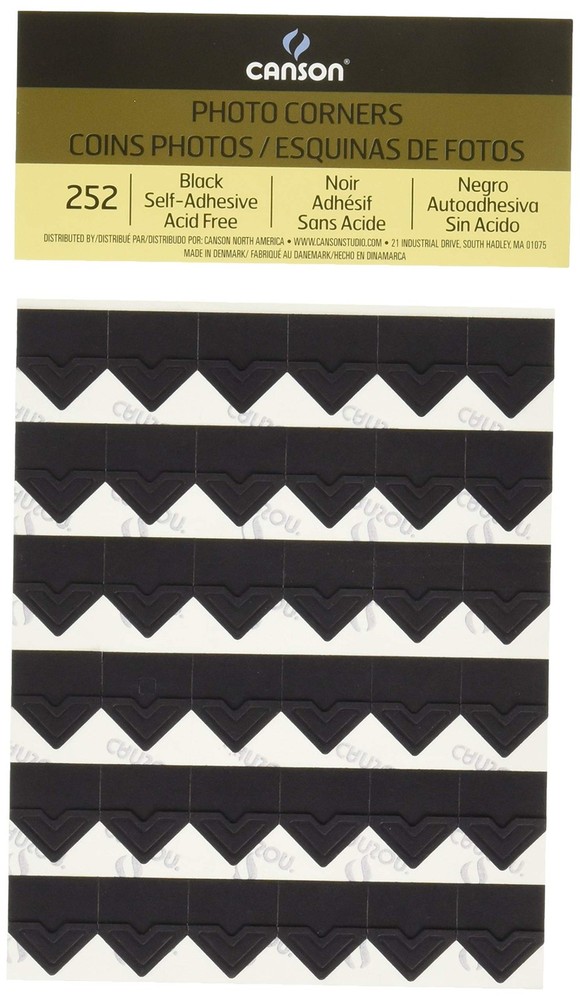 Self-Adhesive Photo Corners Black (Pack Of 252)