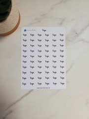 Yoga Text Stickers for Calendars, Planners and Journals