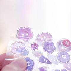 Cute 3D Stickers Vintage Style Simple Illustration Sticker Sheet Set of 4 Fresh