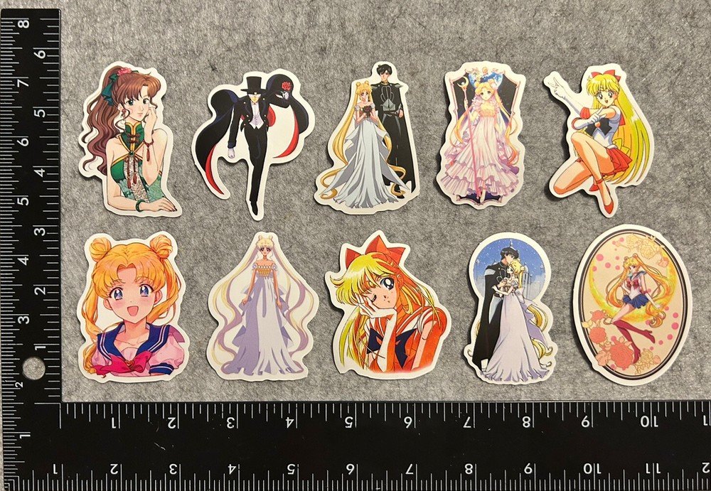Lot of 10 Assorted Anime Sailor Moon Cartoon Stickers