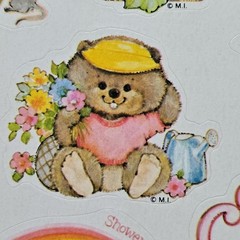 Rare 1980 Vintage Mark I Chicago SS25 Flowers Sticker Sheet Cute Animals Floral