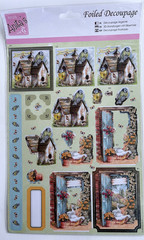 Anita’s Foiled Decoupage Summer Outdoors Sailing Balloons Planes Craft 4pc Lot