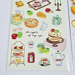 Kawaii Apple Sticker Set (2 Sheets) Japanese Stationery GAIA Made in Japan