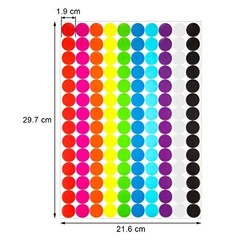 Round Dot Stickers 3/4 Inch 2800 Pack Multicolor Circle Coding Labels for