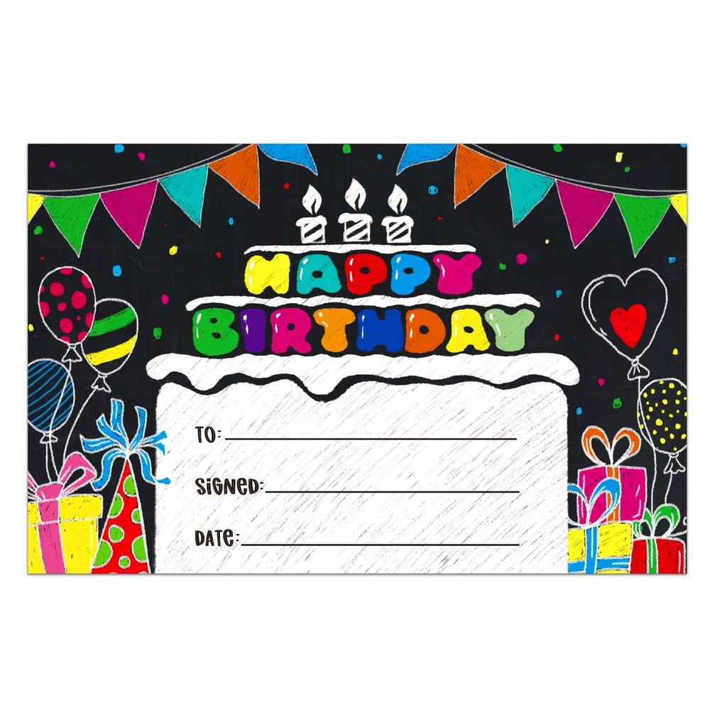 Happy Birthday Cake Recognition Awards, Kids Classroom Certificate Card Gift