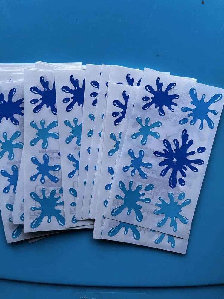 5 Sheets Vintage Frances Meyer Blue Splash 2 1/2″ x 4 1/2″ Sticker