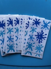 5 Sheets Vintage Frances Meyer Blue Splash 2 1/2″ x 4 1/2″ Sticker