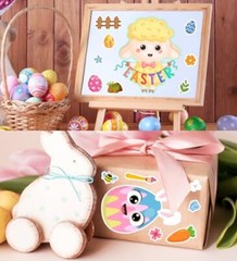 Easter Stickers – DIY Happy Easter Egg Bunny Sticker for Kids, DIY Stickers