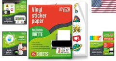 Inkjet Printable Vinyl Sticker Paper 25 Sheets Waterproof Tear Resistant Quality