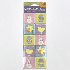 NEW Stickety Doo Da EASTER BUNNY EGG DAFFODIL CHICK Stickers 2 Sheets