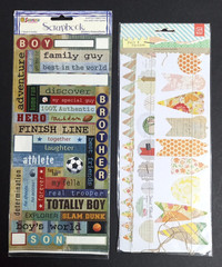 Scrapbooking Sticker Lot of 4 Packages Baby Birthday Boys Room Dimensional