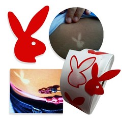 ~~~50~~~ BUNNY TANNING BODY STICKERS RED Bunny Faces Right