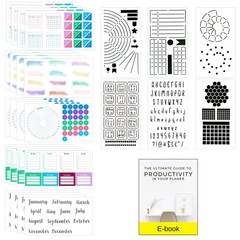 Ultimate Productivity Stencils & Stickers – x20 Sheets of Planner Stickers, x…