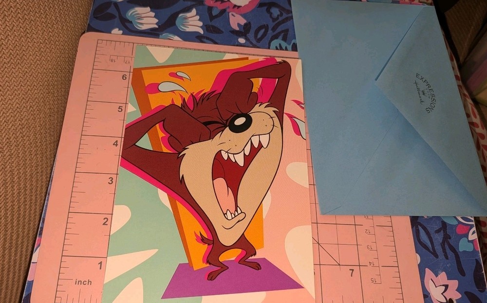Hallmark Looney Tunes Taz Tasmanian Devil Greeting Card Missing You w/Envelope