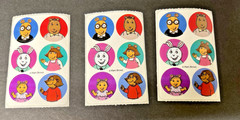 Vintage Arthur Cartoon 3 Sticker Sheets 1997 PBS Marc Brown DW Buster Brain MORE