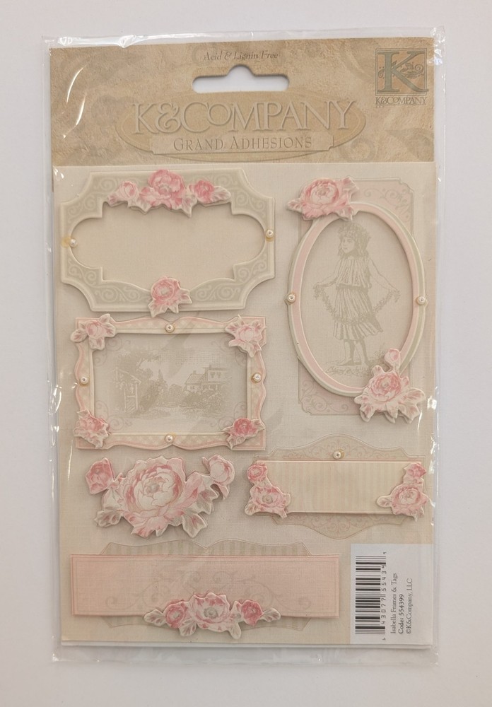 Isabella Flowers Frames & Tags Grand Adhesions Scrapbooking Stickers K&Company