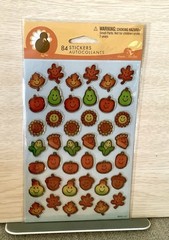 Set of 4 Vintage Thanksgiving Themed Stickers Stickety-Doo-Da Peanuts Gibson
