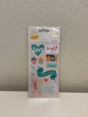 American Craft Amy Tangerine Remarks Fabric Stickers- 6 pack