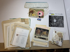 Junk Journal Kit (32+ Pieces of Large Background Sheets, Laces, Postcards, More)