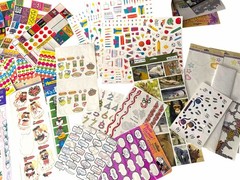 40+ Partial Sticker Sheets 80s 90s Hallmark Sandylion Grossman Junk Journal Lot