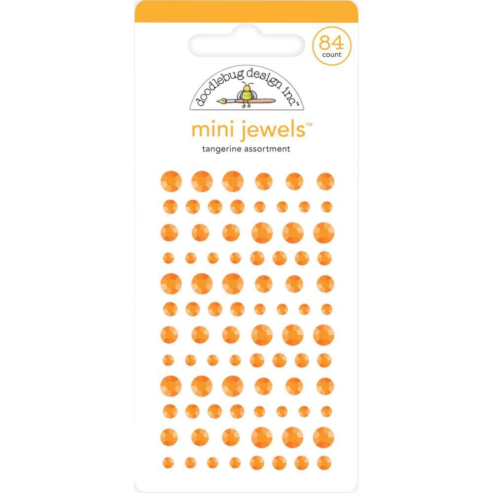 Crafts Doodlebug Mini Jewels Repeats Assorted Sizes Gems Bling Tangerine Orange