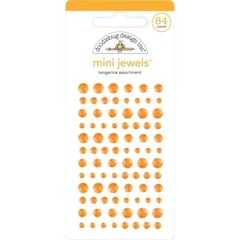 Crafts Doodlebug Mini Jewels Repeats Assorted Sizes Gems Bling Tangerine Orange