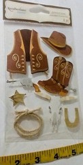 Recollections Signature Western Cowboy Dimensional Stickers – 8pc X Set.