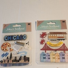 5 Scrapbook Stickers Lot Bundle Cities Travel Destinations Crafts DIY