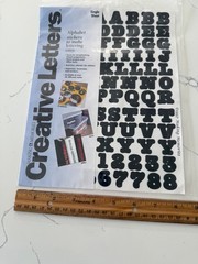 Making Memories Single Sheet Solid Black Creative Letters Stickers Scrapbooking