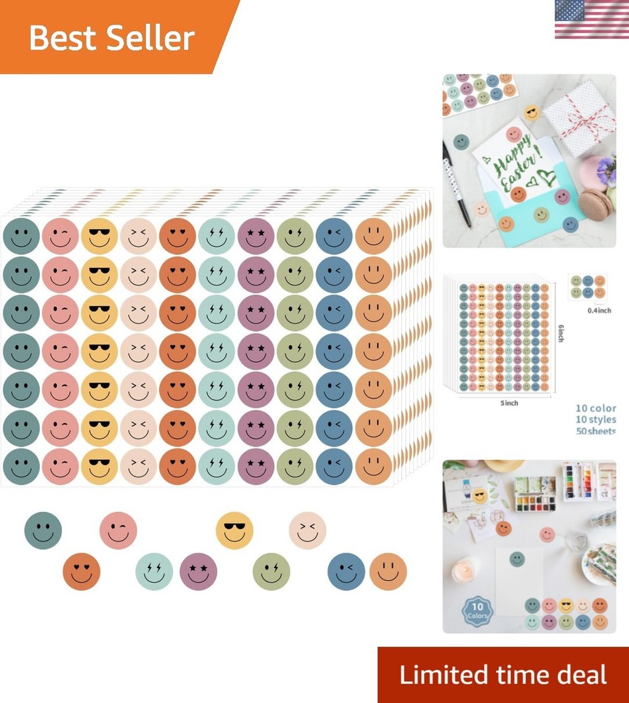 6000 Pieces Boho Happy Smile Face Stickers for School Reward Behavior Chart,3…
