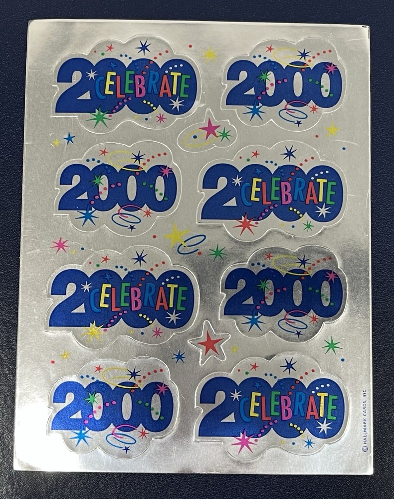 Celebrate 2000 Hallmark Stickers Vintage Y2K Foil Shiny One Sheet Of Stickers