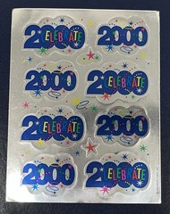 Celebrate 2000 Hallmark Stickers Vintage Y2K Foil Shiny One Sheet Of Stickers
