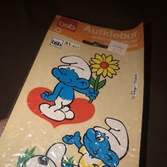 Vintage 1980s bsb Aufkleber Peyo Smurf Stickers Autocollantt NOS Smurf