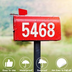 House Address Numbers for Mailbox,4 In Reflective Stickers,Strong Adhesive,White